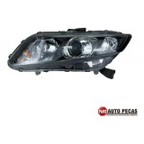 Farol Duplo Esquerdo Honda Civic 12/16 Masc. Negra Esquerdo